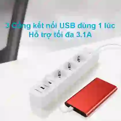 Ổ Cắm Điện Pisen 303-EP (3 USB - 3 AC) 2