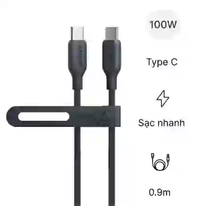 Cáp Anker 543 USB-C to USB-C Nylon BIO-BRAIDED dài 0.9M A80E5 1