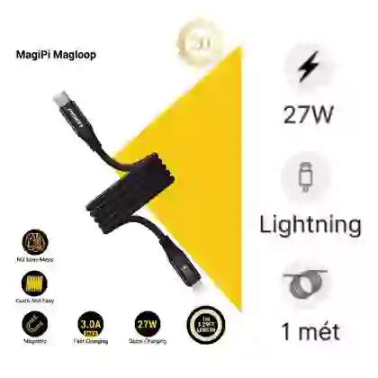 Cáp Pisen Quick MagiPi Magloop Type-C to Lightning 27w 1m 1