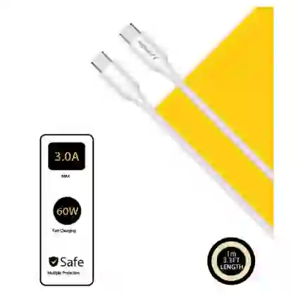 Cáp Pisen Quick - Mr White Type-C to Type-C PD 60w 1m 2