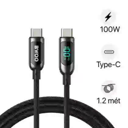 Cáp sạc nhanh BWOO Type-C to Type-C PD 100W X275 dài 1.2M 1