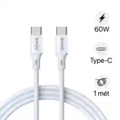 Cáp sạc nhanh BWOO Type-C to Type-C PD 60W X282C-C dài 1M 1