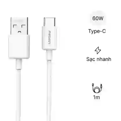 Cáp sạc Pisen - Mr White USB-A to C 1m 3A 1