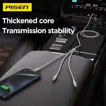 Cáp sạc Pisen Star Speed 3-in-1 (Lightning/Type-C/ Micro) 1.8m 6