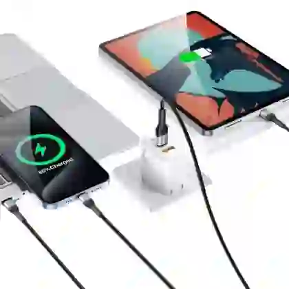 Cáp Trusmi 3 in 1 Usb-C to Usb-C, Lightning, Micro 66w dài 1.2m 3