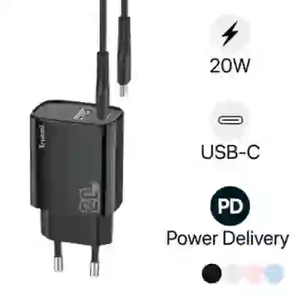 Sạc Trusmi cổng 1A1C PD 20w kèm cáp Type-C to Type-C 60w (EU) CH11 1
