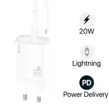 Sạc Trusmi cổng Usb-C PD 20w kèm cáp Type-C to Lightning 20w (EU) CH10 1