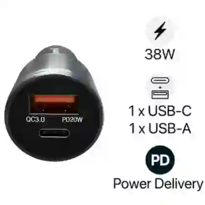 Sạc nhanh Mini Trusmi PD 65w Gan 1A+2C kèm cáp Type-C to Type-C 60w (US) CH05 1