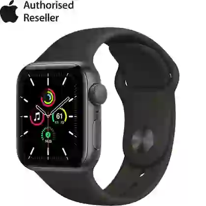 Apple Watch SE 44mm GPS Viền Nhôm Dây Cao Su Chính Hãng Đen 1