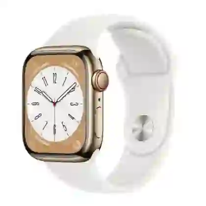 Apple Watch Series 8 45mm 4G viền thép dây cao su | Chính Hãng VN/A Vàng 1