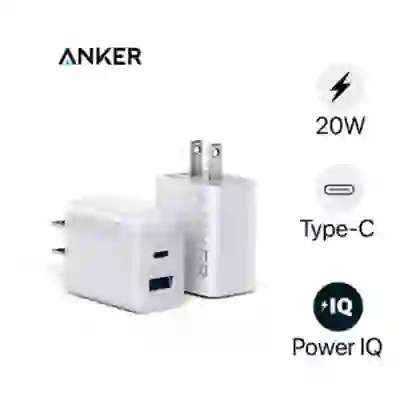 Củ sạc Anker 2 cổng 1C1A/20W B2348 kèm cáp C to C 1
