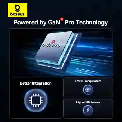 Củ sạc nhanh Baseus GaN6 Pro 2C + 2U 100W EU kèm cáp C-C 100W 1m 1