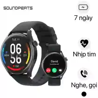Đồng hồ thông minh Soundpeats Watch 4 - Đen 1
