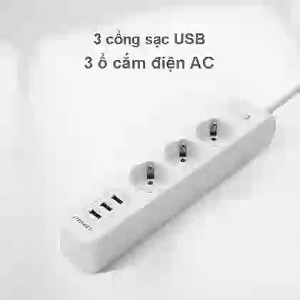 Ổ Cắm Điện Pisen 303-EP (3 USB - 3 AC) 3