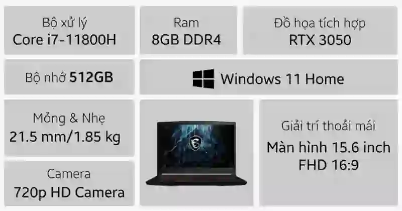 Laptop MSI Gaming GF63 Thin 11UC-1228VN 7