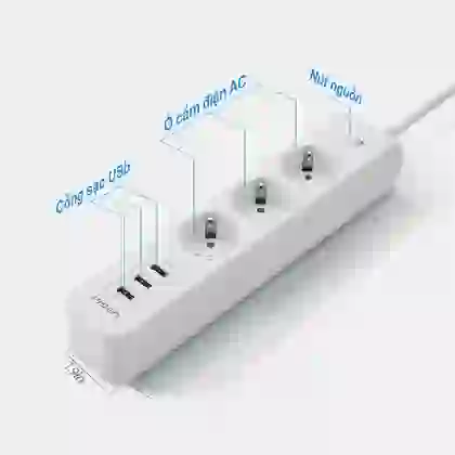 Ổ Cắm Điện Pisen 303-EP (3 USB - 3 AC) 4