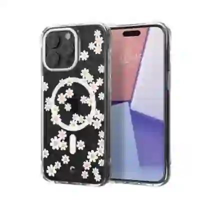 Ốp lưng iPhone 15 Pro Max Spigen Cecile White Daisy Mag 1