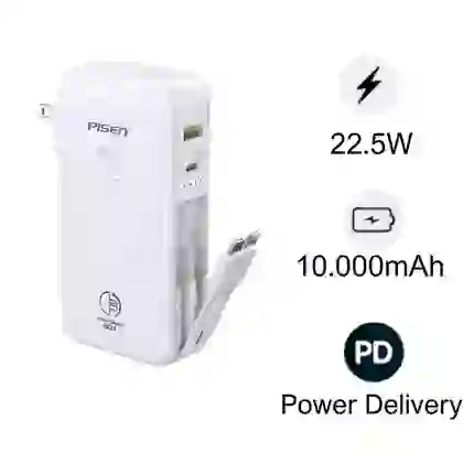 Pin sạc dự phòng Pisen Quick High Power Box 10.000 mAh 22.5W D312 1