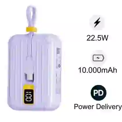 Pin sạc dự phòng Pisen Quick Power Link Tiny 10.000 mAh 22.5W (Lightning & Type-C) 1