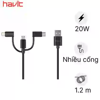 Cáp sạc đa năng 3in1 HAVIT 1m JS317 1