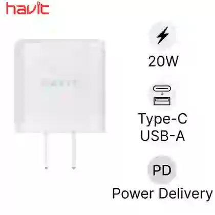 Củ sạc Havit 2 cổng Type C 20W Type A 12W UC166 1