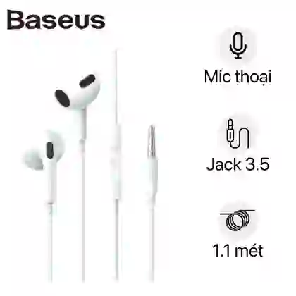 TAI NGHE CÓ DÂY BASEUS ENCOK 3.5MM H17 - TRẮNG 1