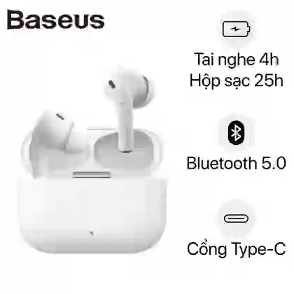 TAI NGHE KHÔNG DÂY BASEUS ENCOK W3 - TRẮNG 1