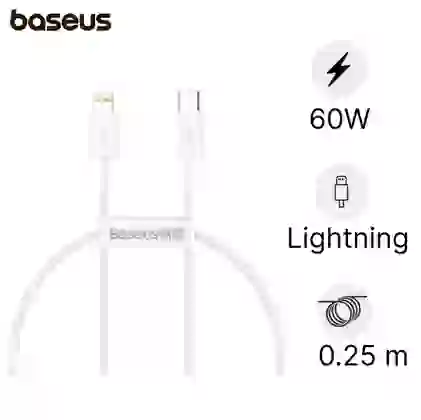 Cáp Type-C to Lightning Baseus Superior Series 0.25M 1