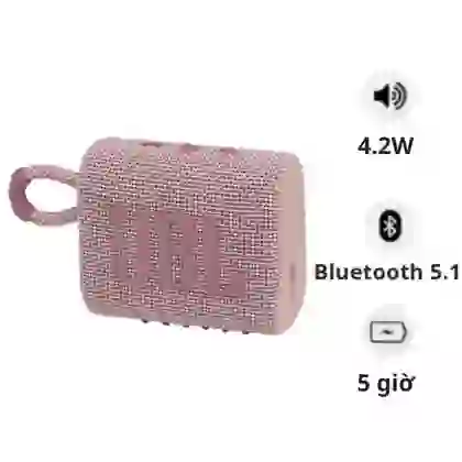 Loa Bluetooth JBL Go 3 - Hồng
