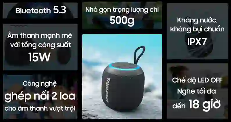 Loa Bluetooth Tronsmart T7 Portable Outdoor Mini 15w 1
