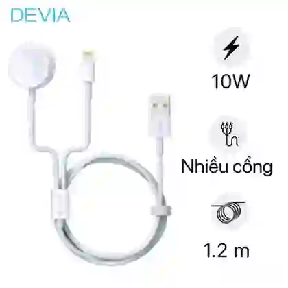 Cáp sạc Devia Smart Series 2 in 1 Lightning + Apple Watch 1