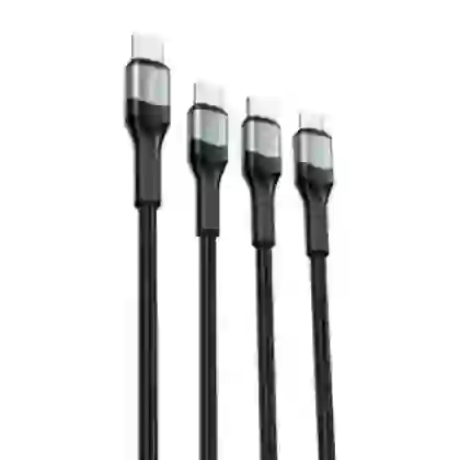 Cáp Trusmi 3 in 1 Usb-C to Usb-C, Lightning, Micro 66w dài 1.2m 1