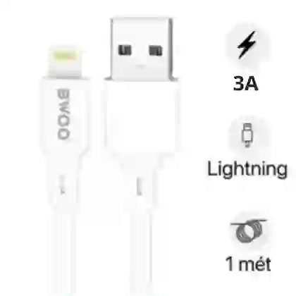 Cáp sạc nhanh BWOO Lightning 3A X281C dài 1M 1
