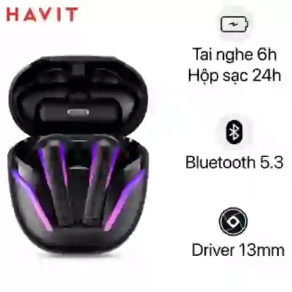 Tai nghe Bluetooth True Wireless Gaming Havit TW970 - Đen