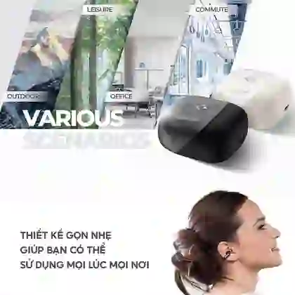 Tai nghe Bluetooth thể thao Havit Openbuds 1 - Đen
