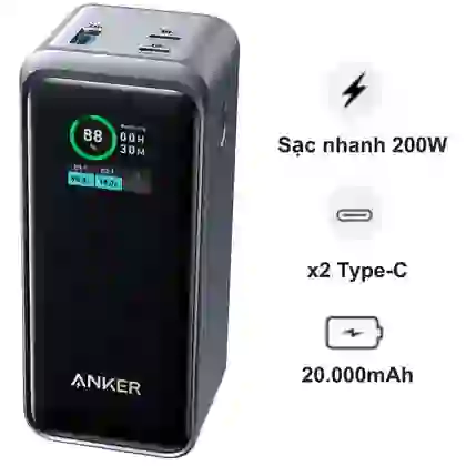 Pin sạc dự phòng Anker Prime 20000mAh 200W A1336 1
