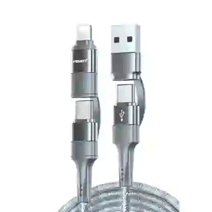 Cáp PISEN Quick 4-in-1 (USB-A, Type-C To Type-C, Lightning) 1.2m 2