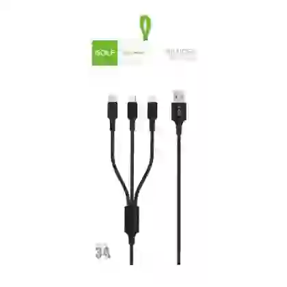 Cáp Golf 3A GC-86 3 in 1 sạc nhanh dây dù 1.2M 6