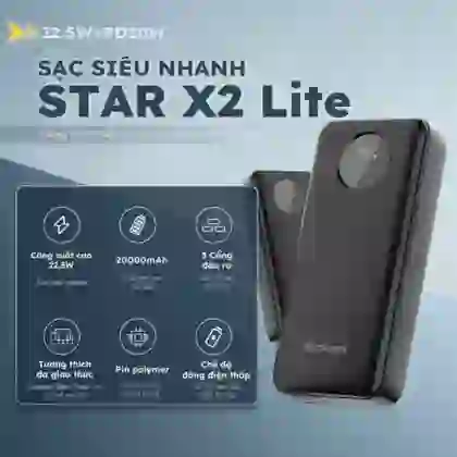 Pin dự phòng StarGO Star X2 Lite 20000mAh 22.5W 10