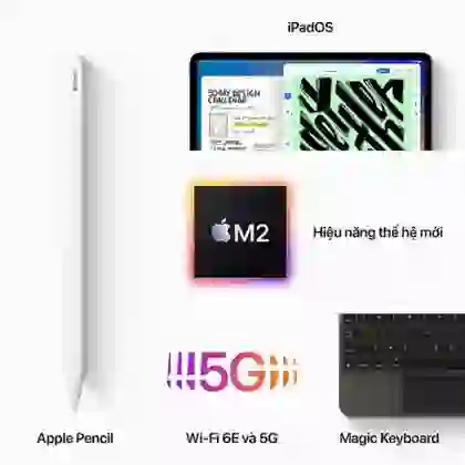 iPad Pro 12.9 inch M2 5G 128GB 2022 - Cũ xước cấn 10