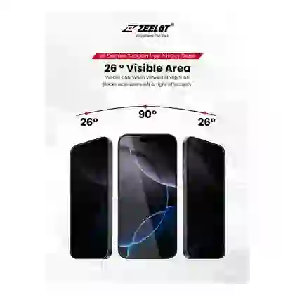 Dán kính cường lực màn hình Apple iPhone 17 Pro Max Zeelot Solidsleek Chống Nhìn Trộm Full Cao Cấp 6