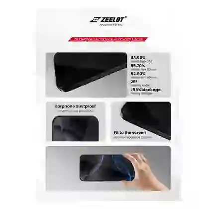 Dán kính cường lực màn hình Apple iPhone 17 Pro Max Zeelot Solidsleek Chống Nhìn Trộm Full Cao Cấp 2