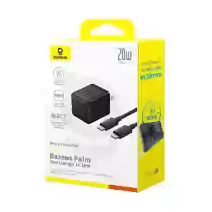 Sạc nhanh Baseus Palm 1C 20W US ( kèm cáp mini C to C 60W dài 1m ) 4