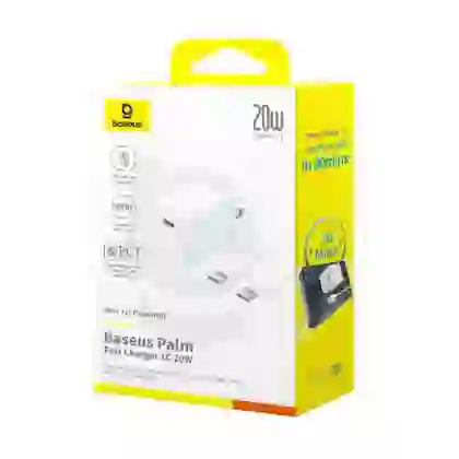 Sạc nhanh Baseus Palm 1C 20W US ( kèm cáp mini C to C 60W dài 1m ) 4