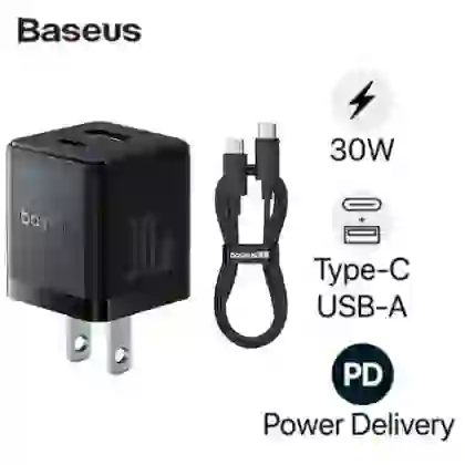 Sạc nhanh Baseus Palm 1C1A 30W US ( kèm cáp mini C to C 60W dài 1m ) 1