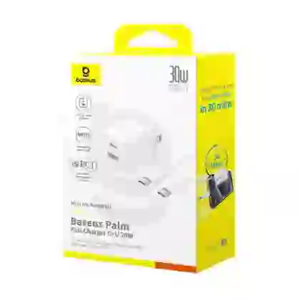 Sạc nhanh Baseus Palm 1C1A 30W US ( kèm cáp mini C to C 60W dài 1m ) 4