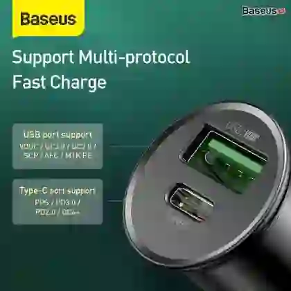 Sạc ô tô Baseus Circular Metal A+C 30W PPS 5
