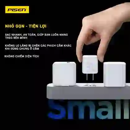 Sạc Pisen Quick - Mr White Tiny USB-C 30w 3