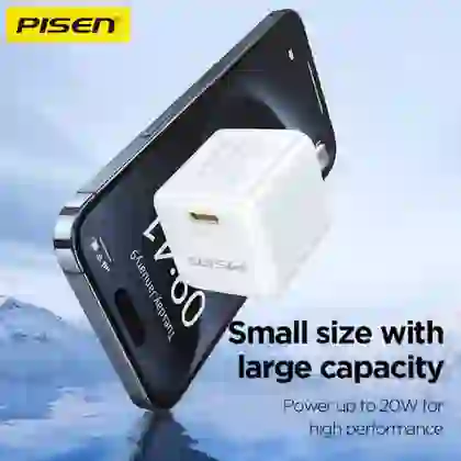 Sạc Pisen Quick PD 20W Pudding kèm cáp Type-C 2m 3
