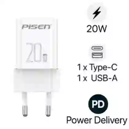 Sạc Pisen Quick - Vivid 20W 1C1A Gan EU CL 1200 1